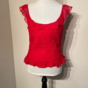 Zola Ice Ruffle Top in Red size 8